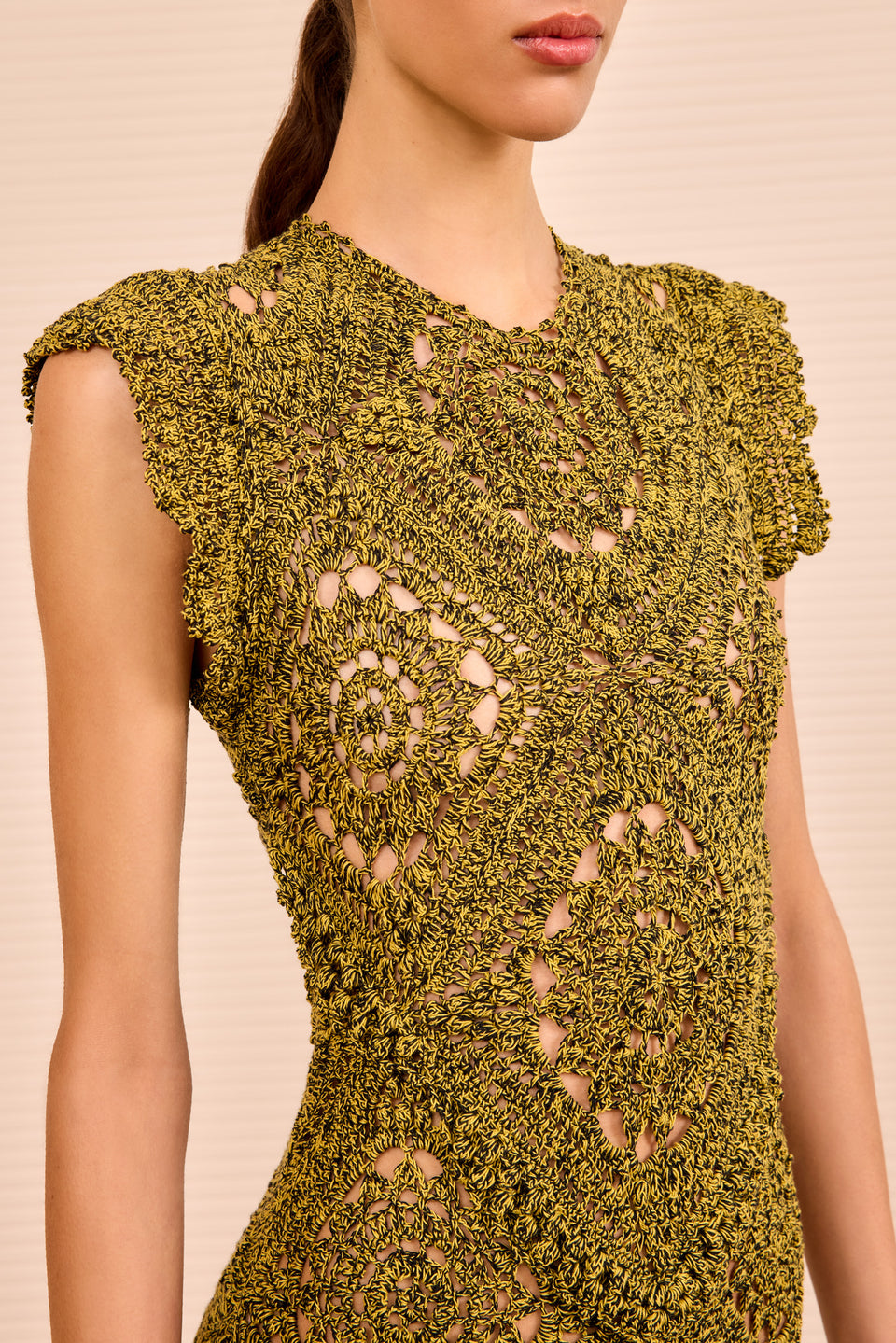 Annalisa Hand Crochet Dress - Olive