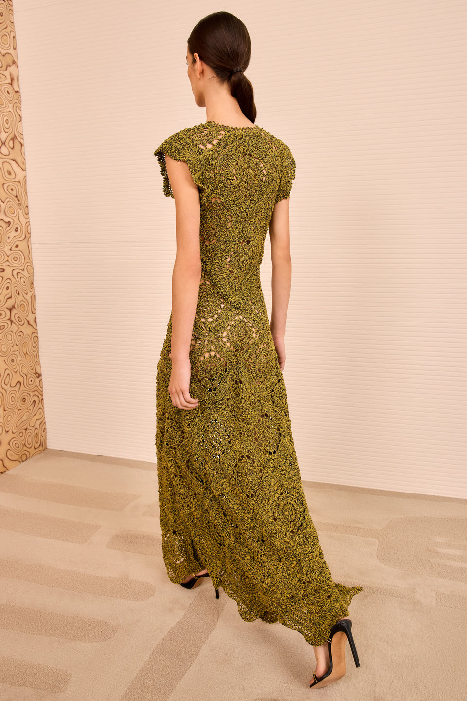 Annalisa Hand Crochet Dress - Olive