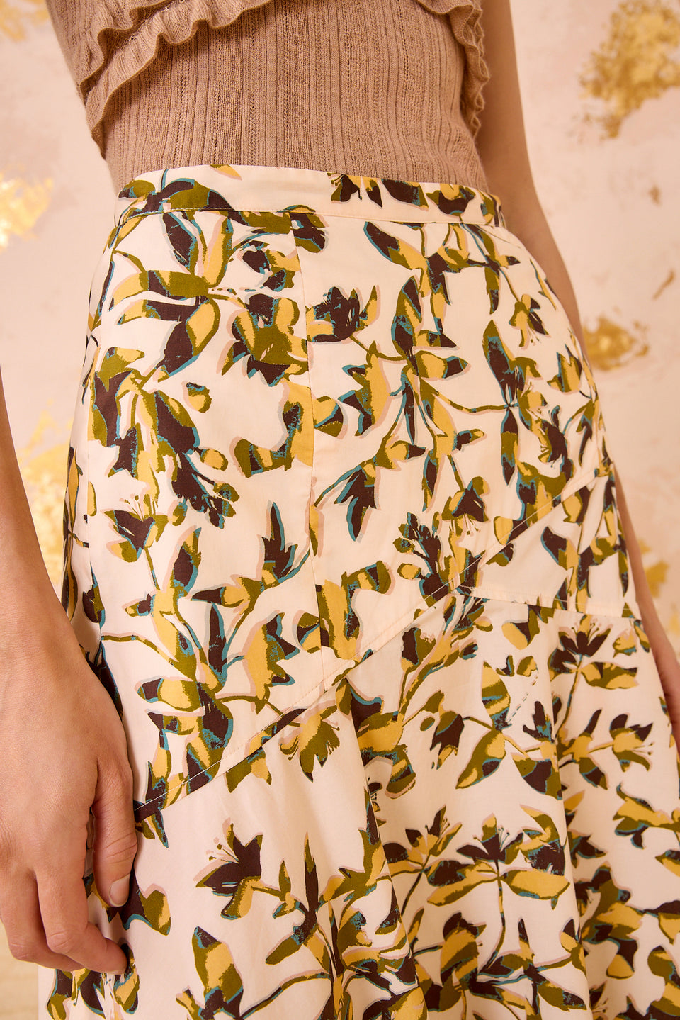 Annika High Waist Asymmetrical Midi Skir - Lucent