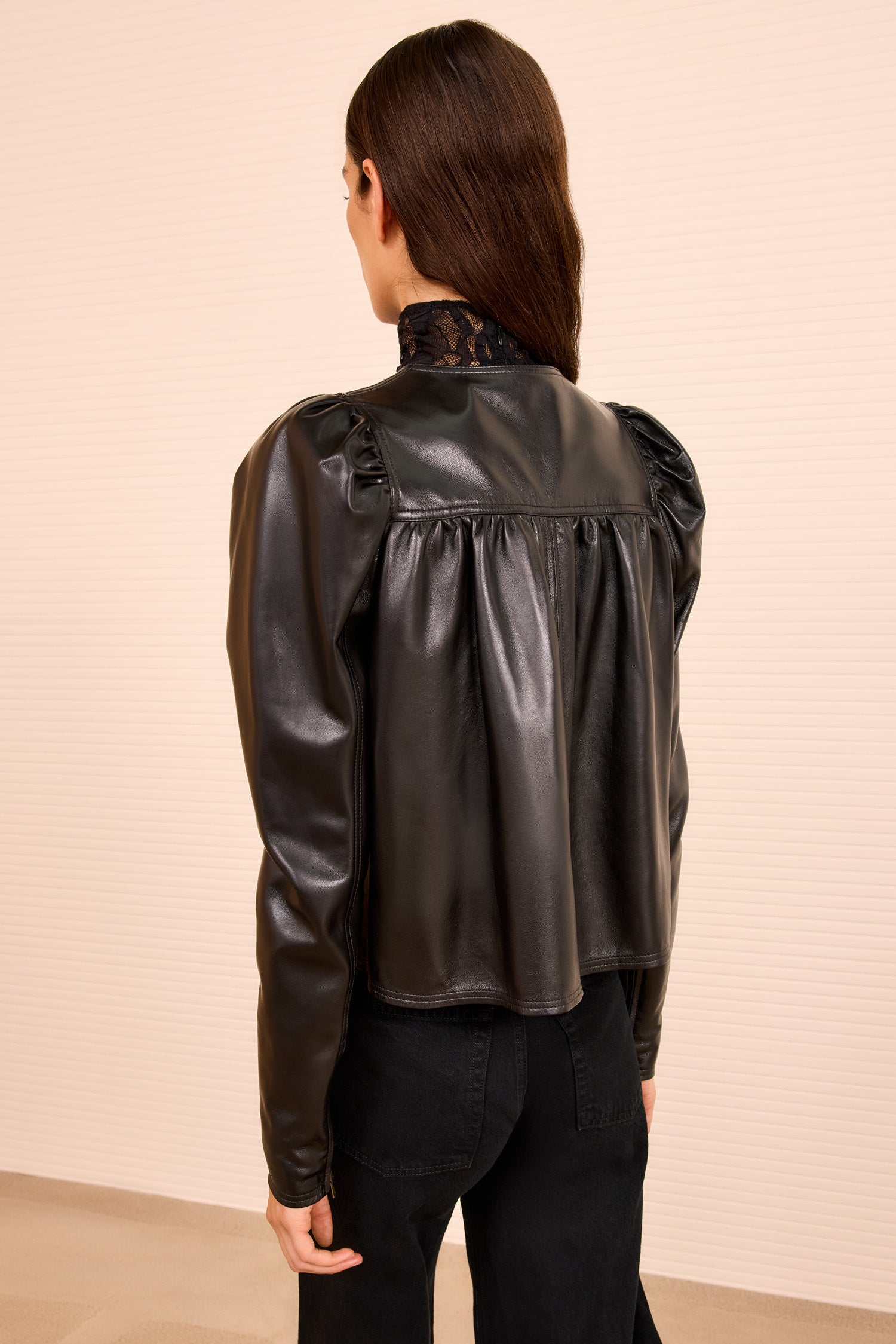 Ulla Johnson Anouk Zip Up Leather Jacket - Noir