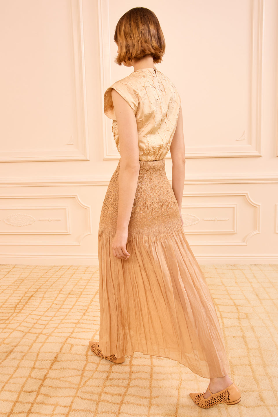 Antonia Smocked Skirt - Dune