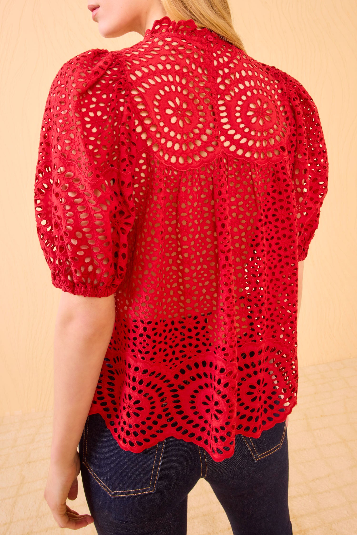 Arda Puff Short Sleeve Blouse - Henna