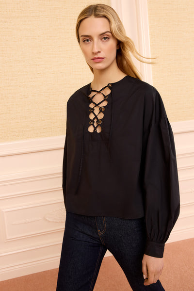 Aria Cotton Top - Noir