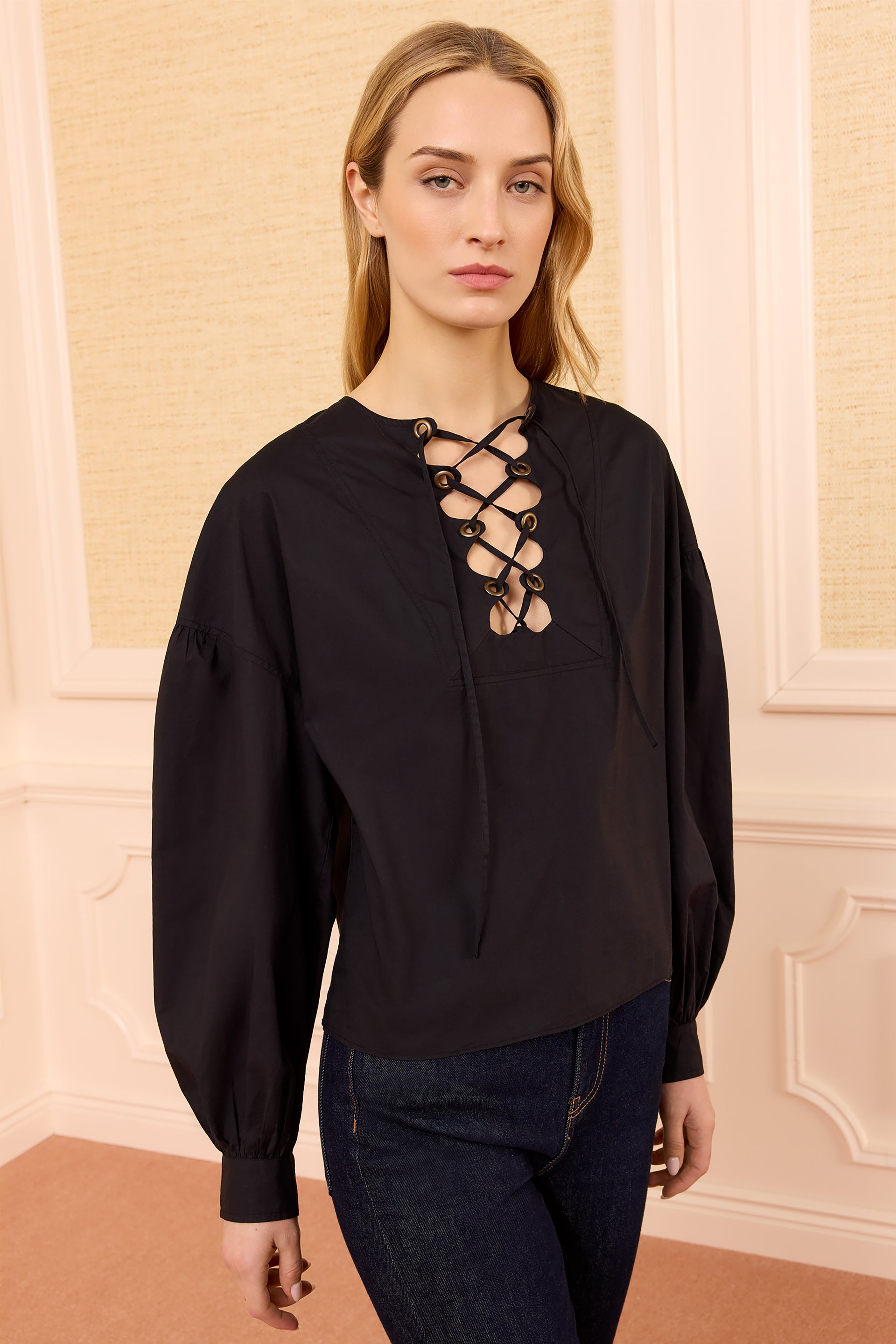 Ulla Johnson Aria Cotton Top - Noir