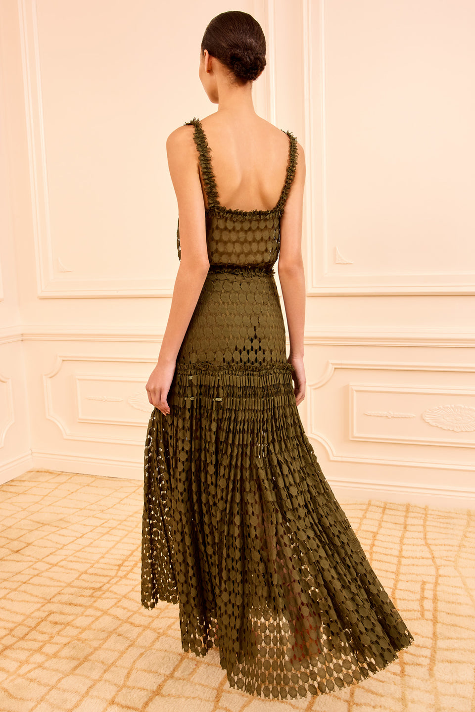 Aris Lace Maxi Skirt - Pine