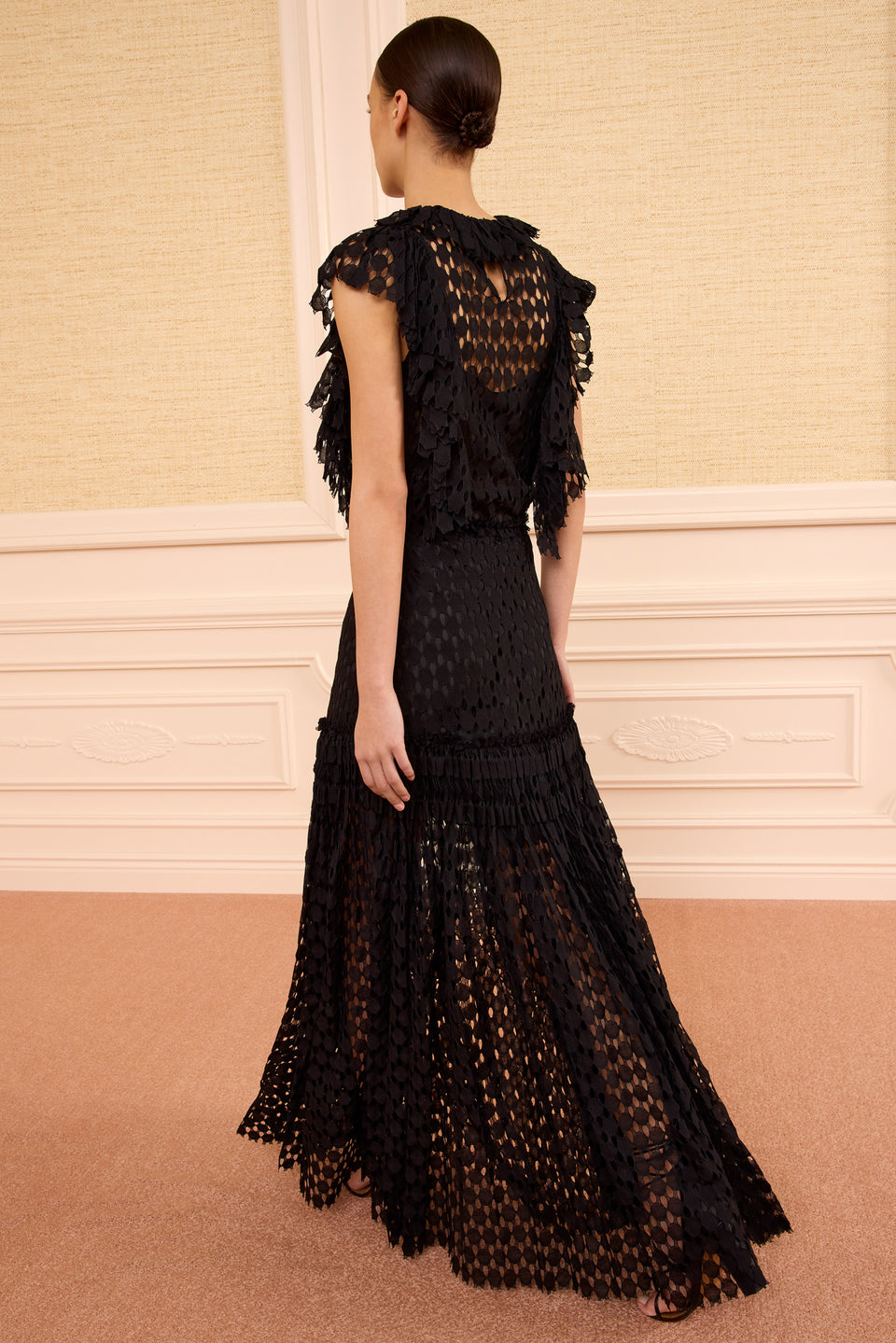 Aris Lace Maxi Skirt - Noir