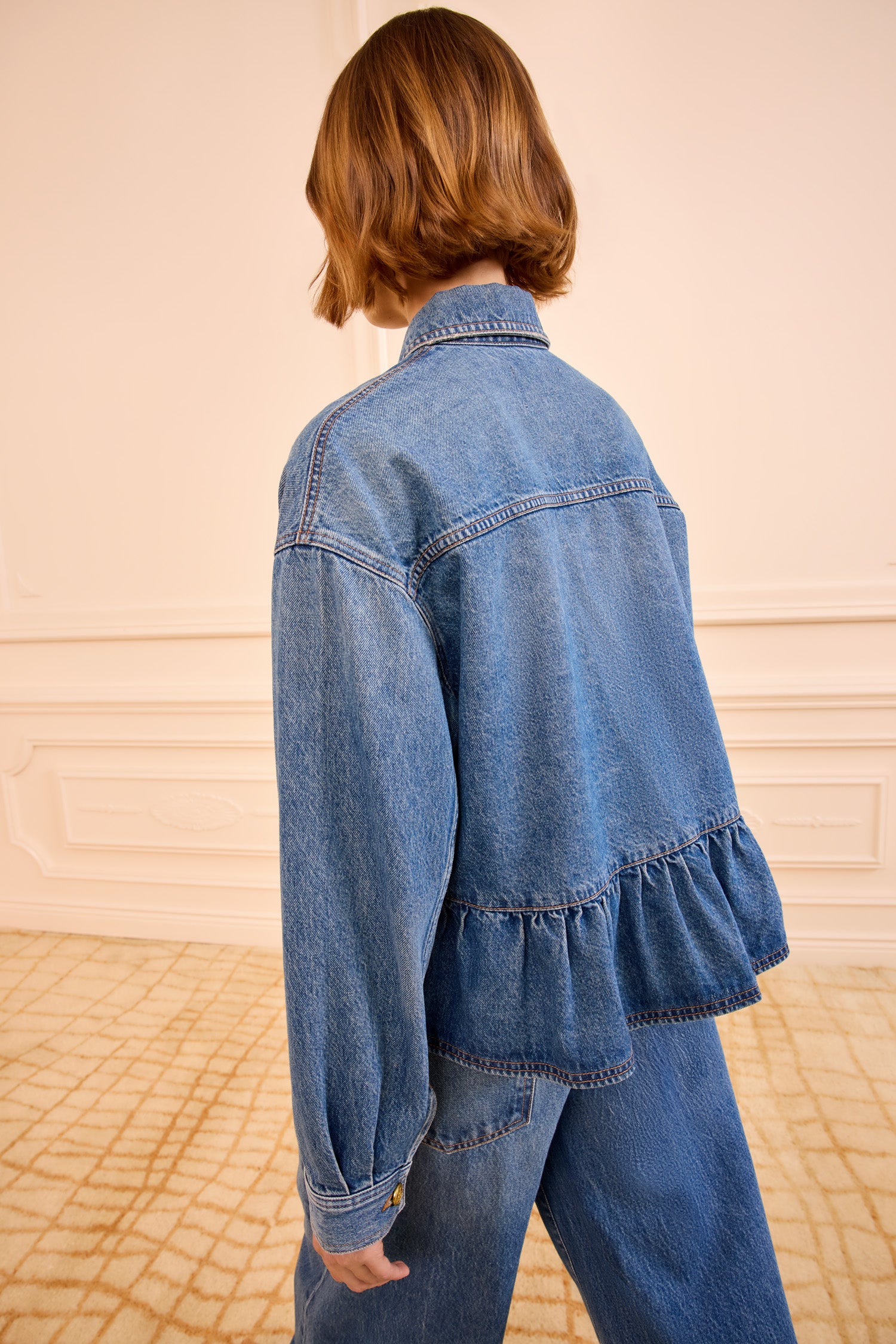 The Arquette Denim Peplum Jacket - Danube