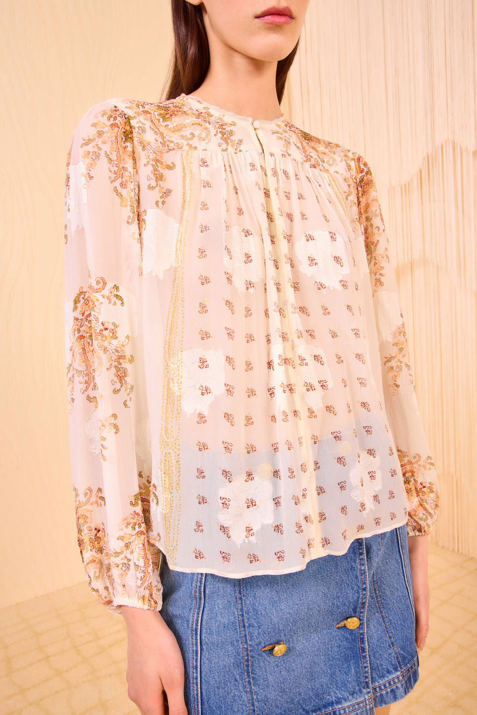 Aster Long Sleeve Blouse - Alabaster