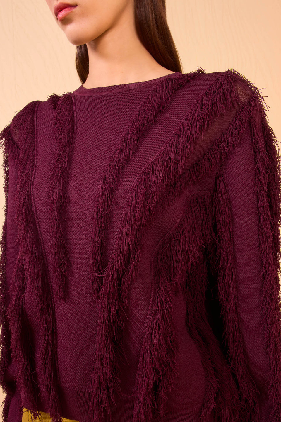 Aubree Long Sleeve Knit Pullover - Mahogany