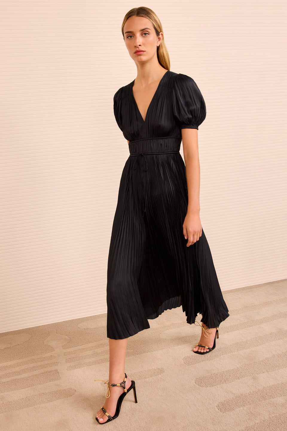 Audra Puff Sleeve Dress - Noir