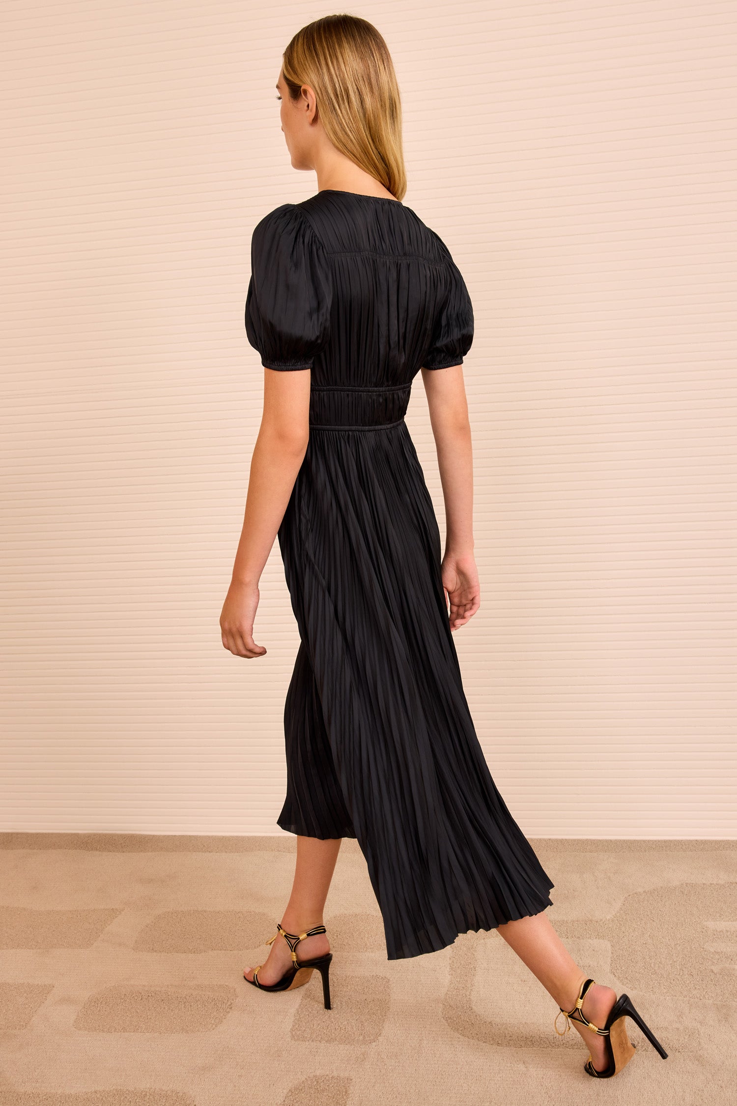 Audra Puff Sleeve Dress - Noir