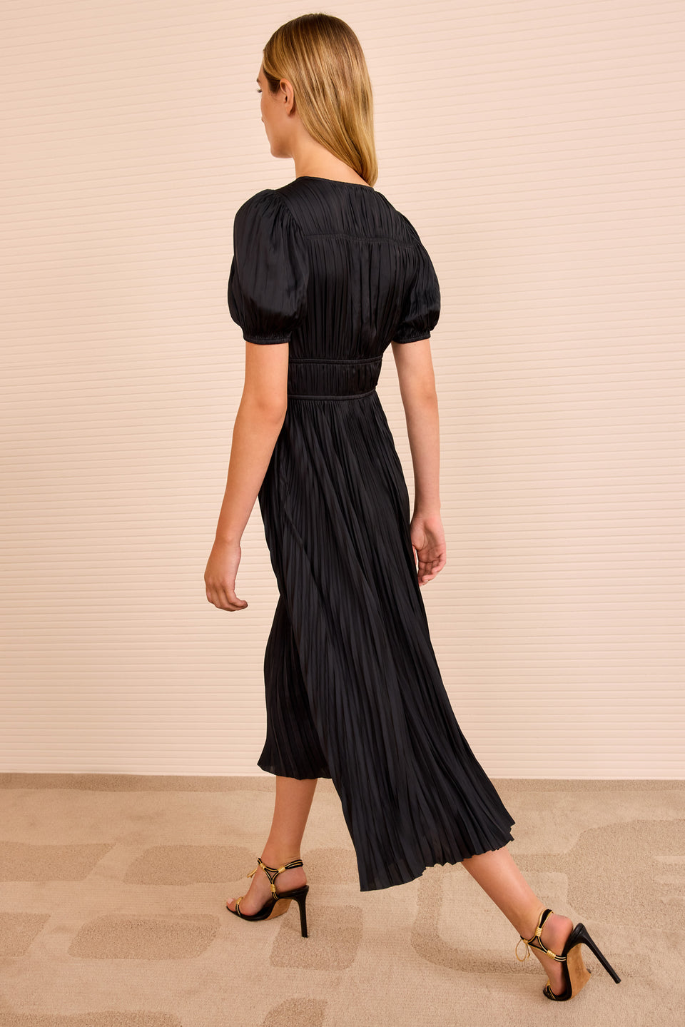 Audra Puff Sleeve Dress - Noir