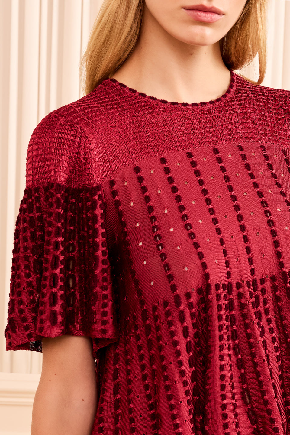 Avelina Knit Cape Top - Garnet