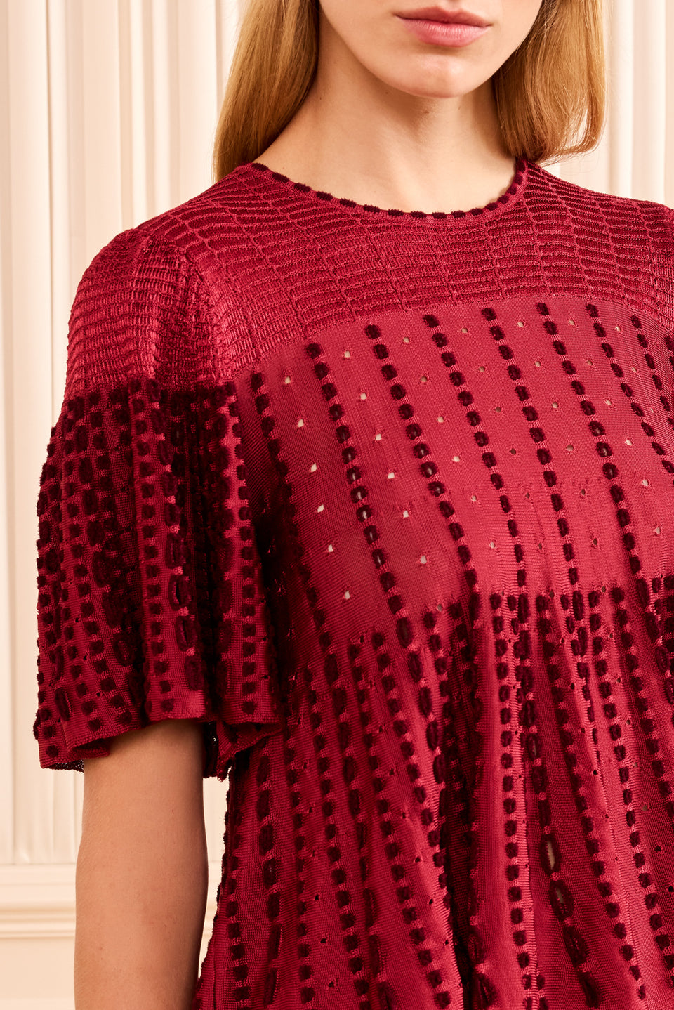 Avelina Knit Cape Top - Garnet