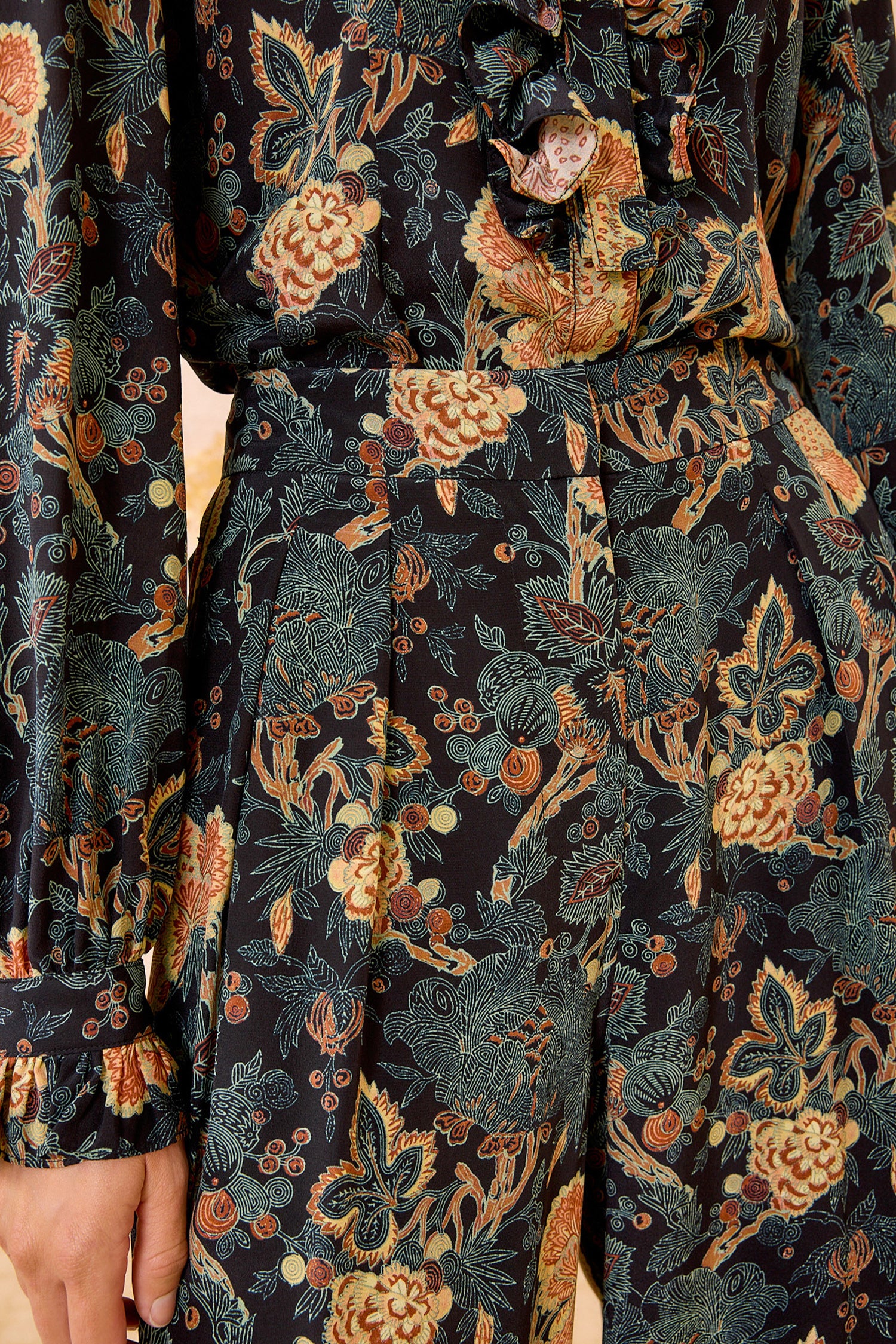 Ulla Johnson Aviva Silk High Waist Wide Leg Pant - Nuit