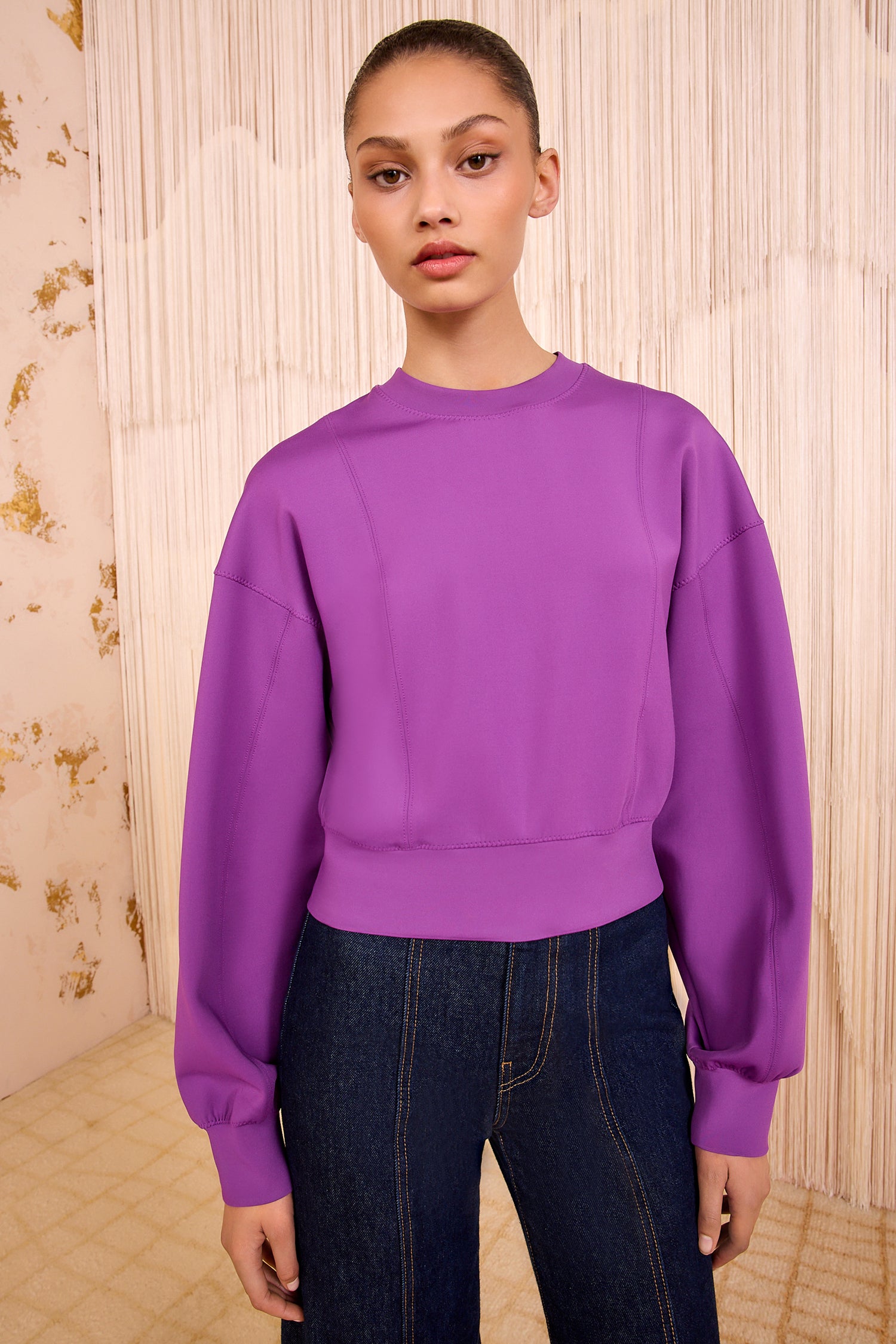 トップス barbell object / wool ls top *purple barbell object -wool ls top- | 妄想 Laid back