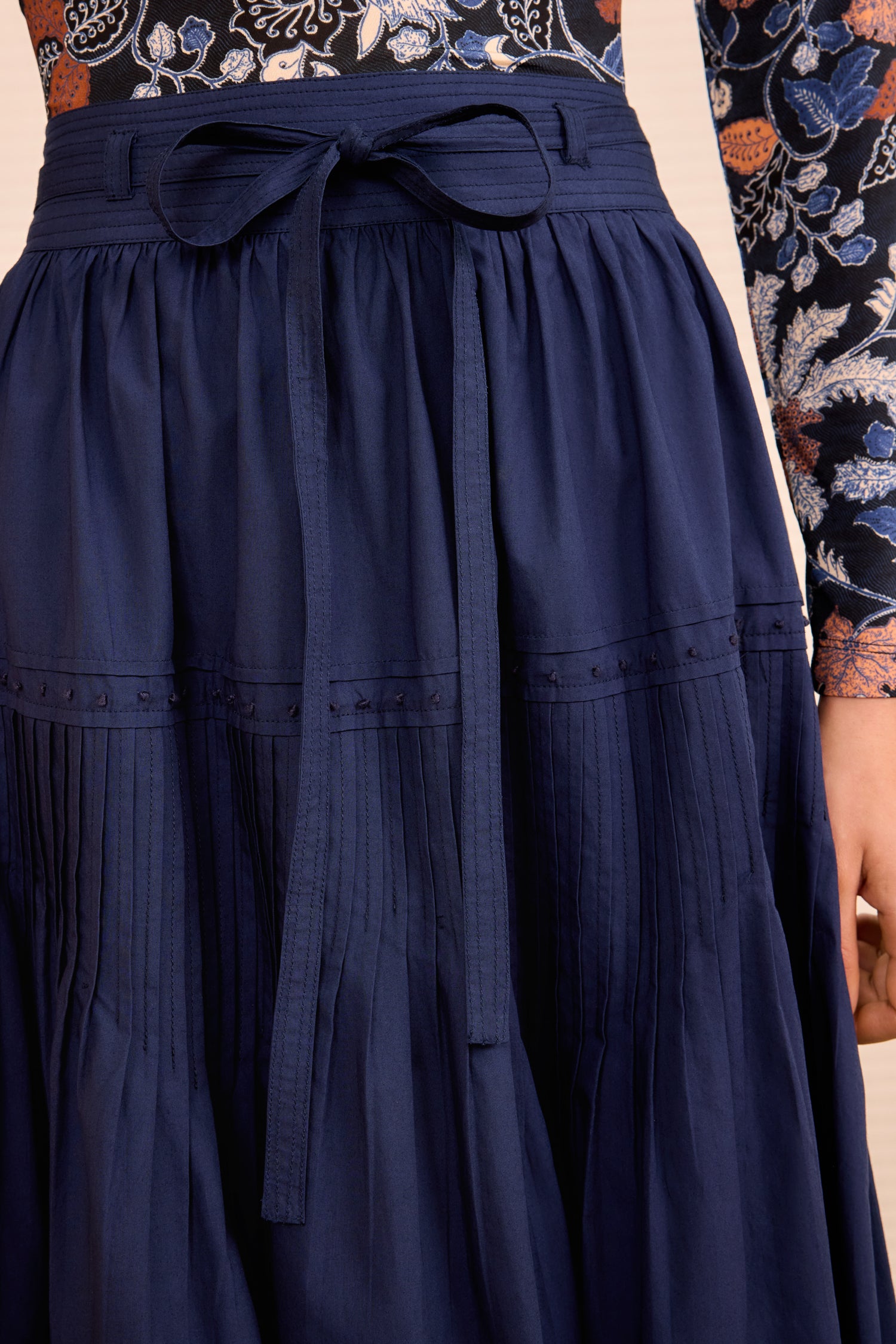 Blythe Drop Waist Midi Skirt - Midnight