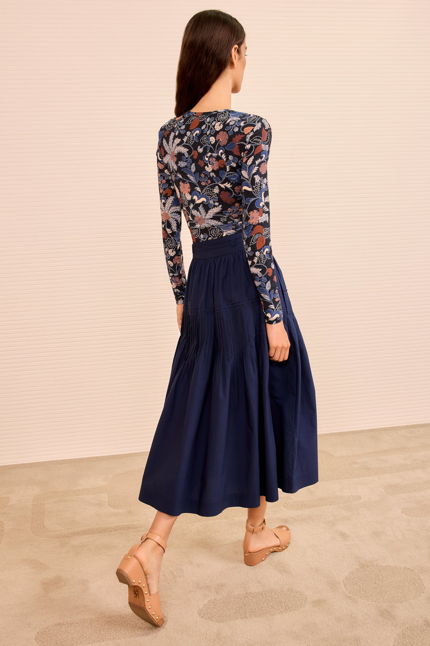 Ulla Johnson Blythe Drop Waist Midi Skirt - Midnight