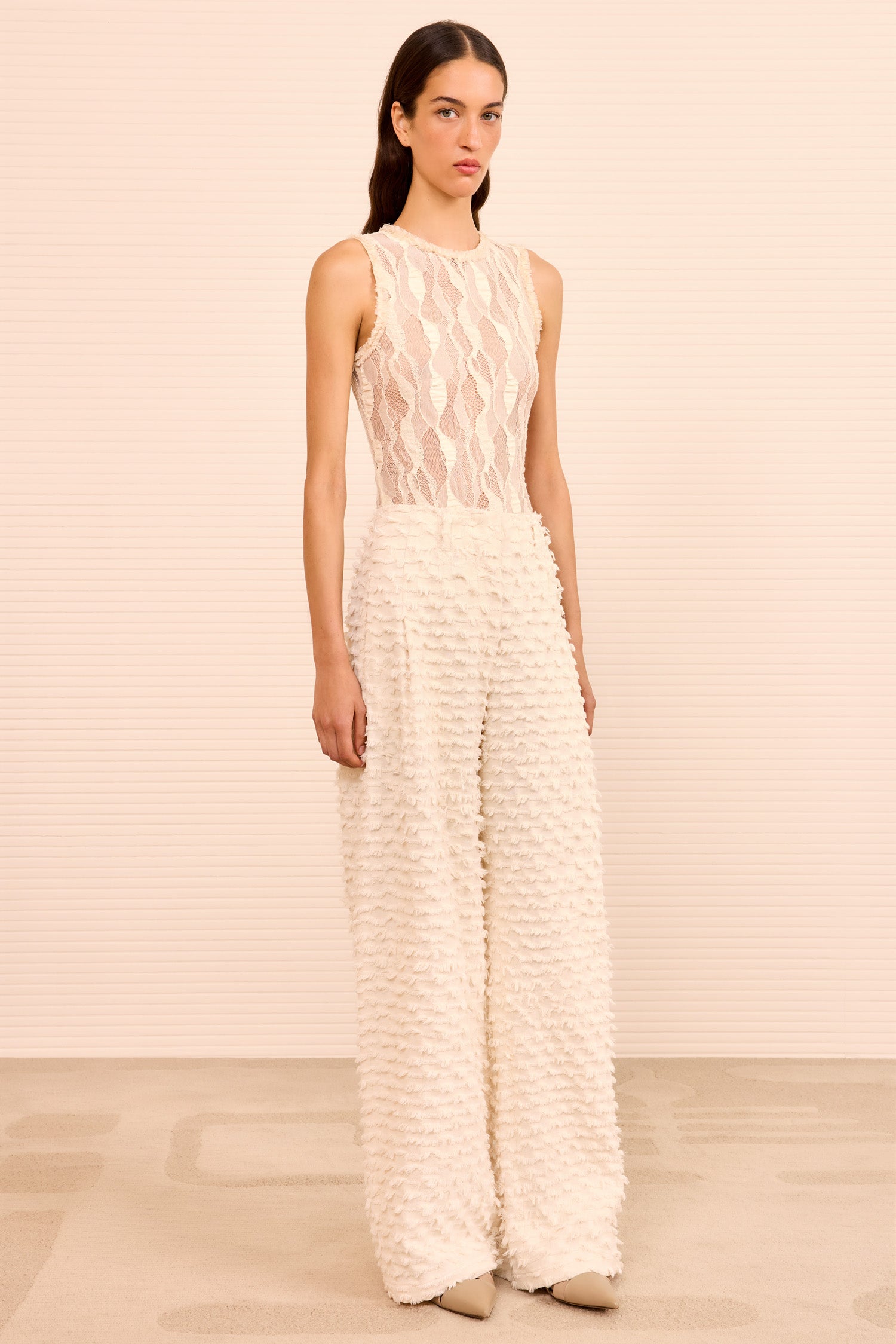 Beatrix Wide Leg Trouser - Ivory