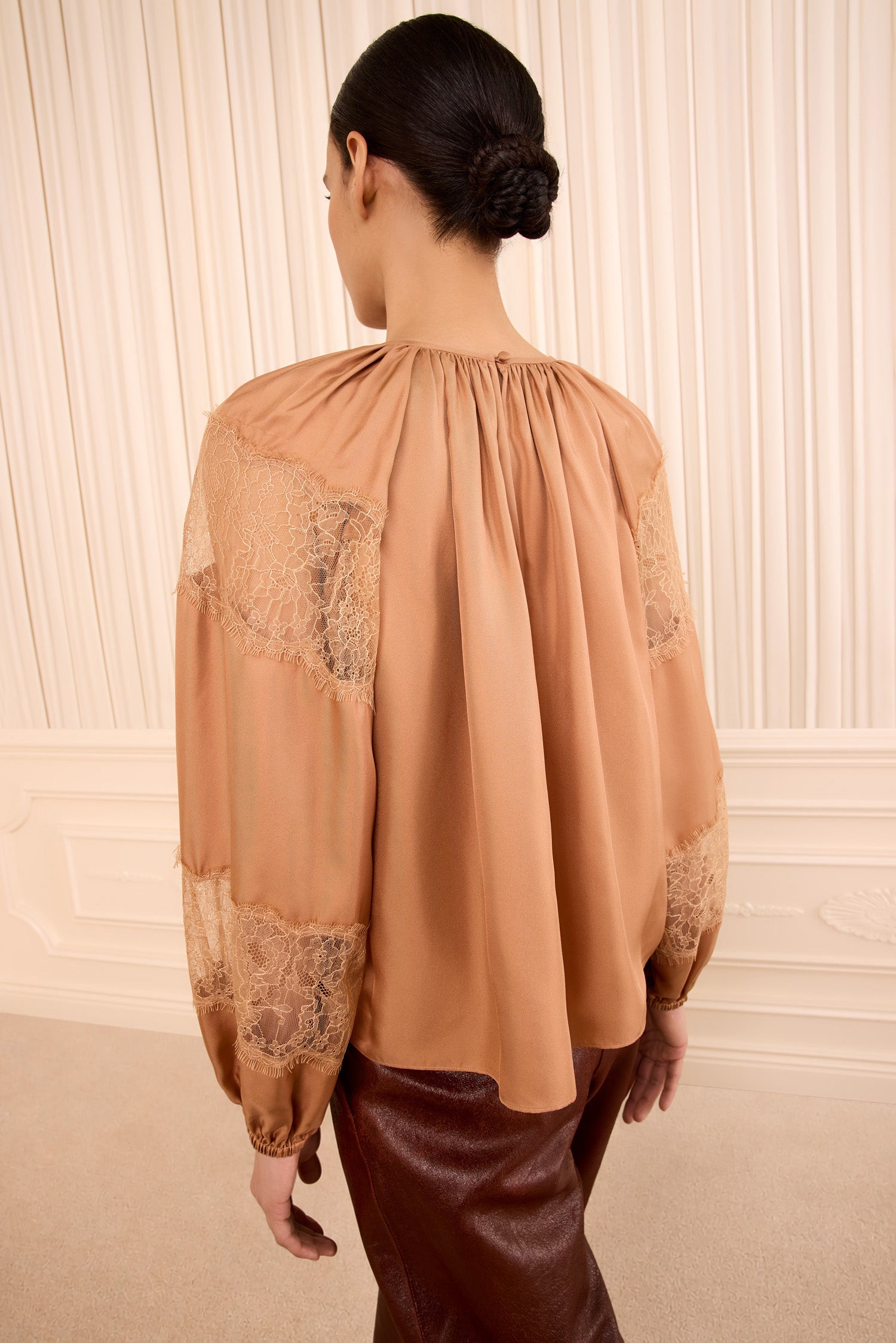 Ulla Johnson Bess Long Sleeve Silk Blouse - Macaroon