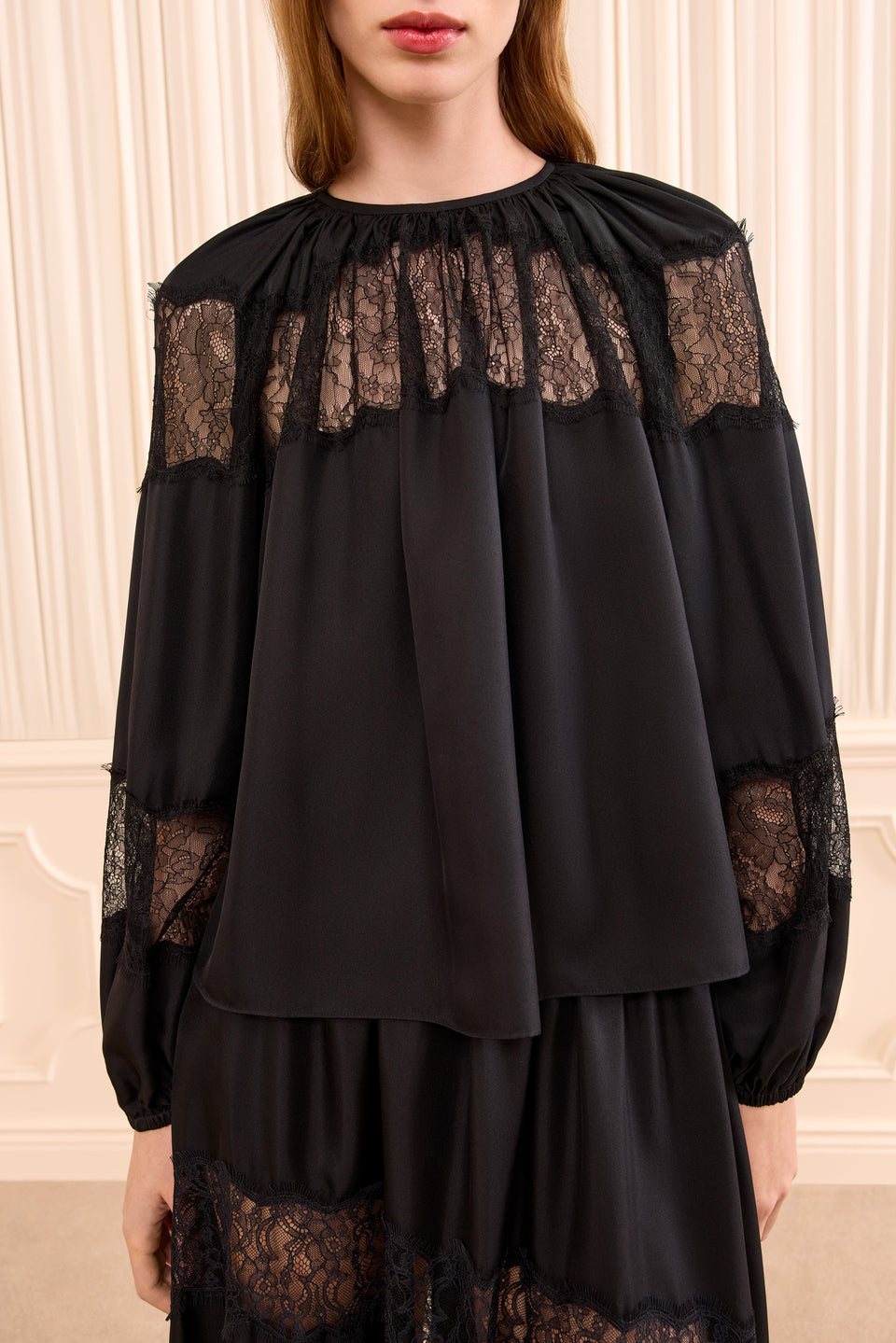 Bess Long Sleeve Silk Blouse - Noir