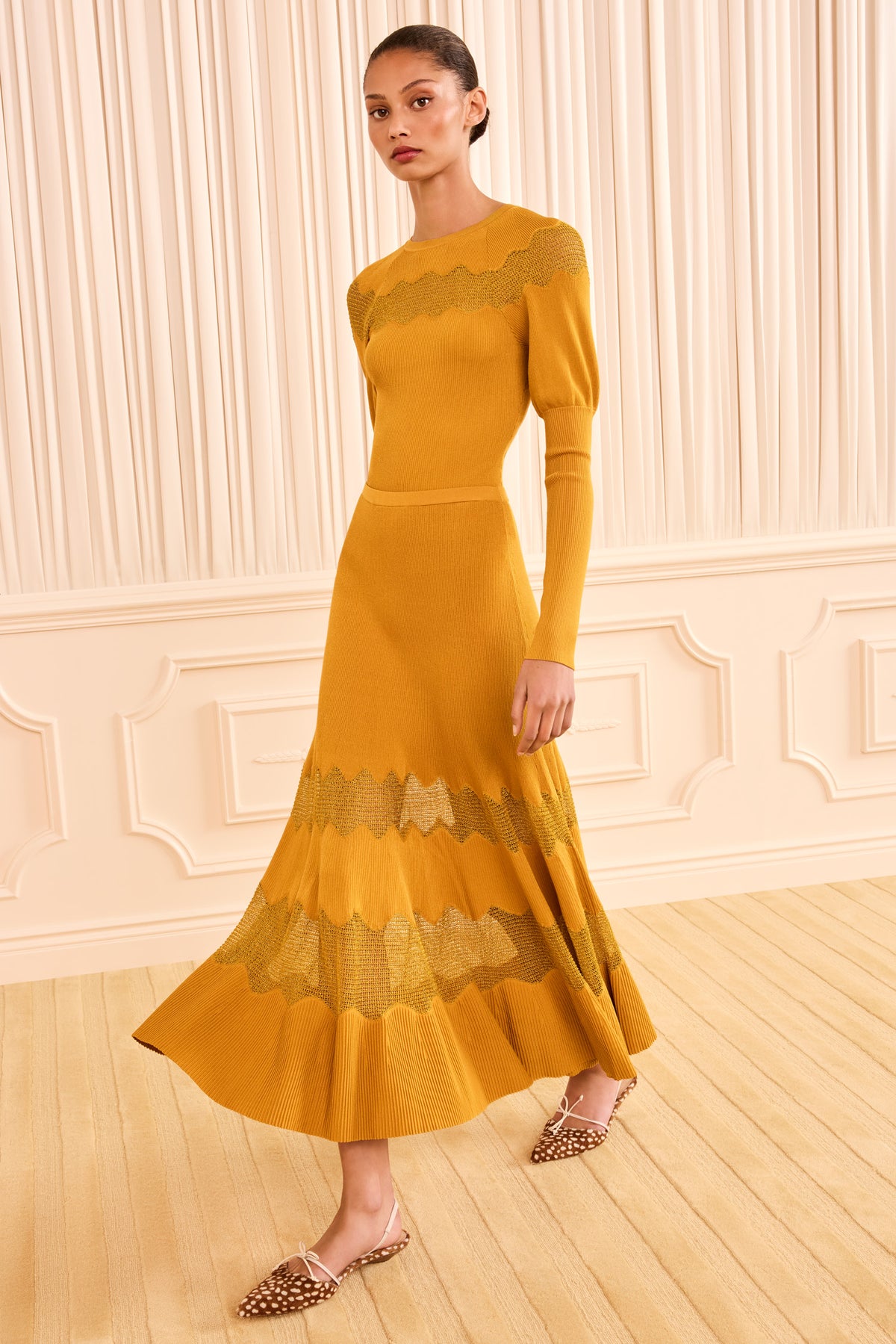 Bettine Midi Knit Skirt - Topaz/gold