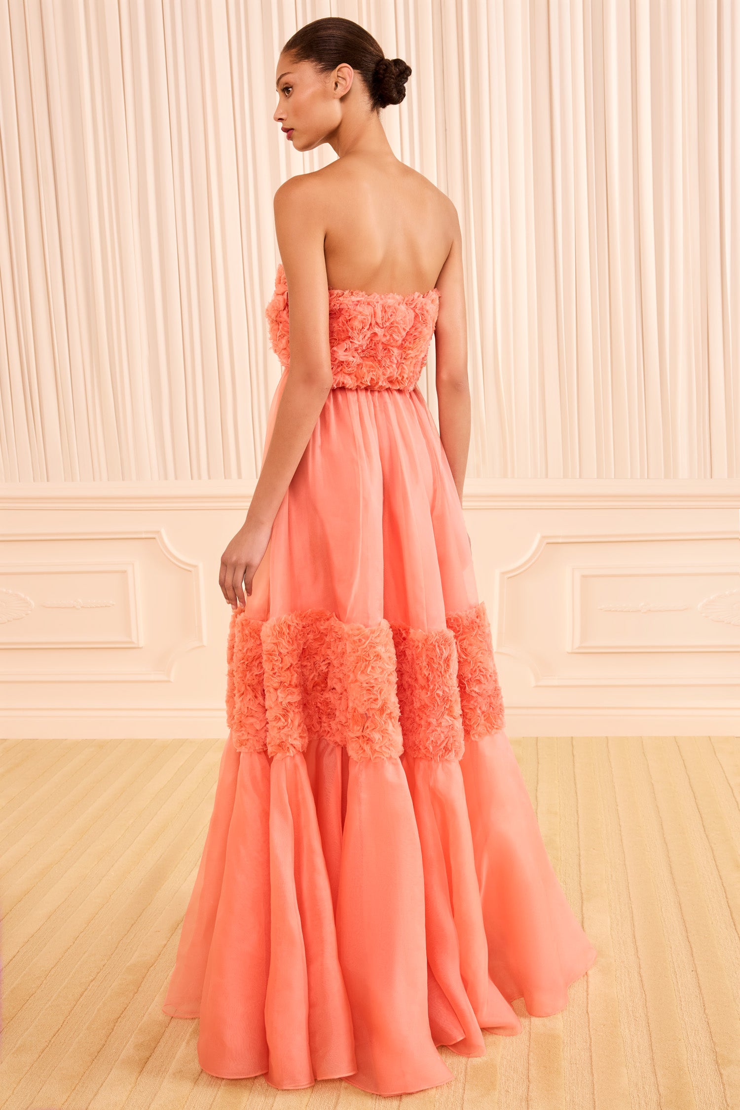 Ulla Johnson Sunset Silk Organza Ruffled Gown - Back View, Floor-Sweeping Skirt | Ulla Johnson