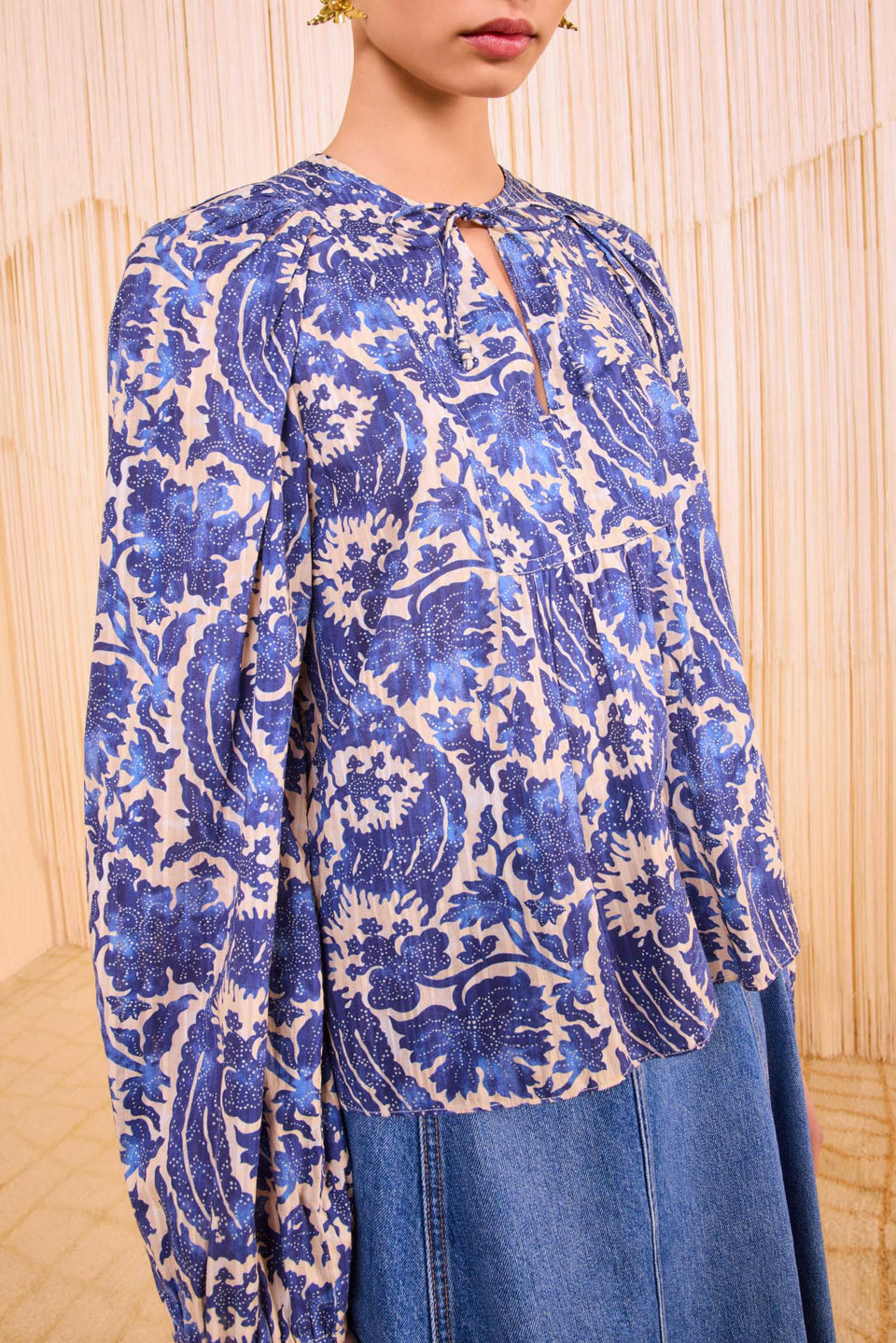 Brea Long Sleeve Blouse - Ocean