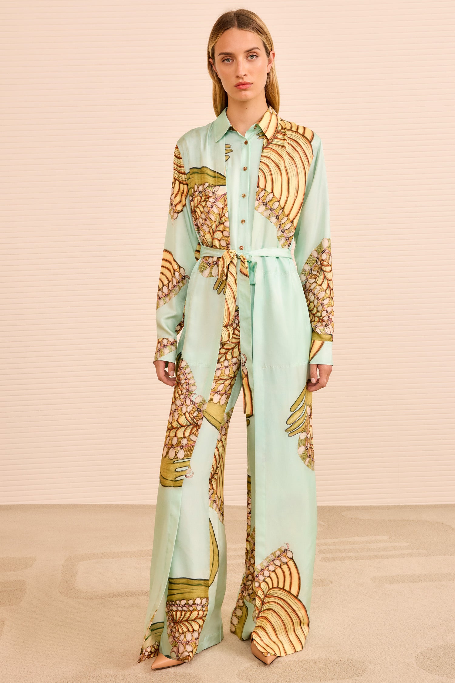 Bricolage Belted Jumpsuit - Water Blossoms
