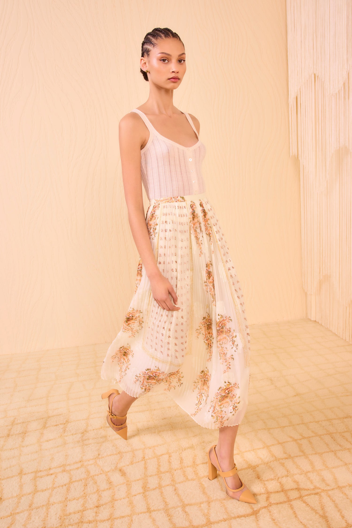 Brion Pleated Skirt - Alabaster