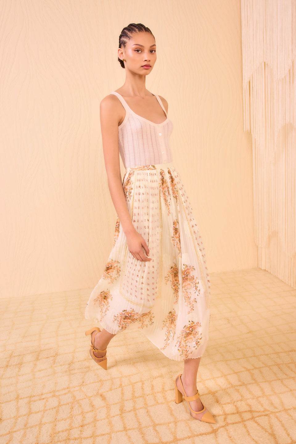 Brion Pleated Skirt - Alabaster