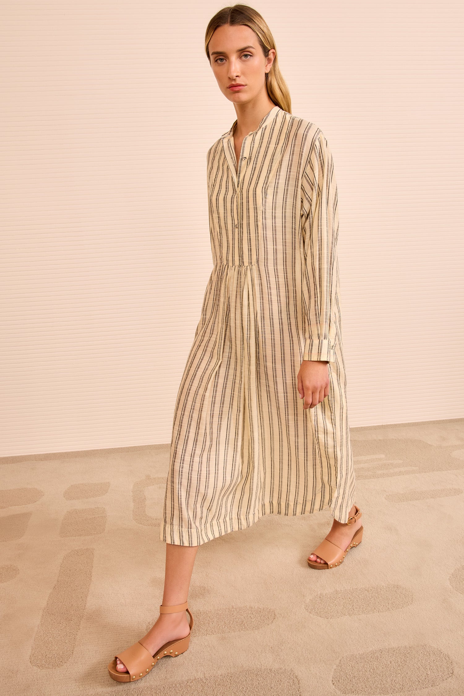 Ulla Johnson Brita Striped Dress Coverup - Cowrie Stripe