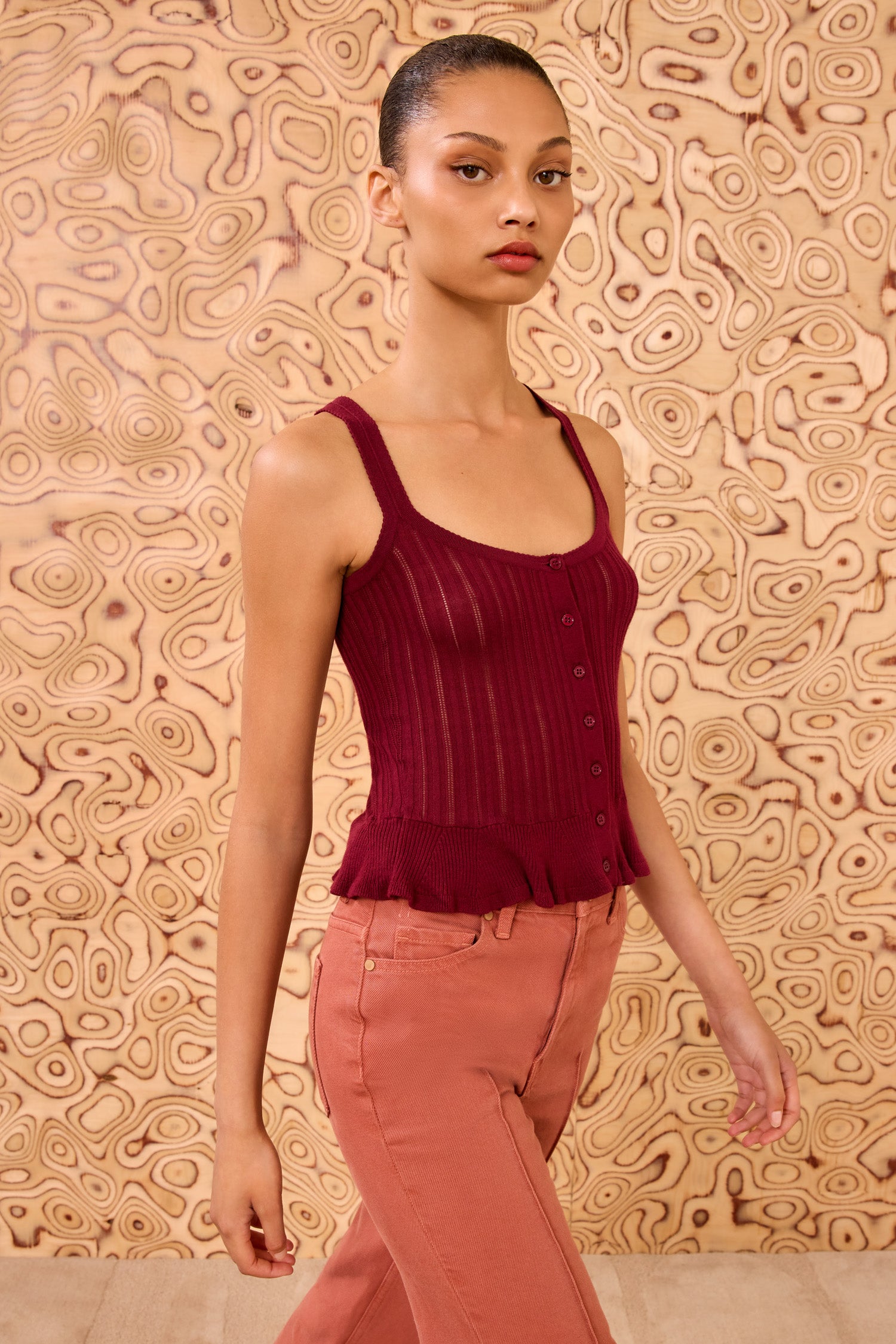 Callie Knit Camisole - Claret