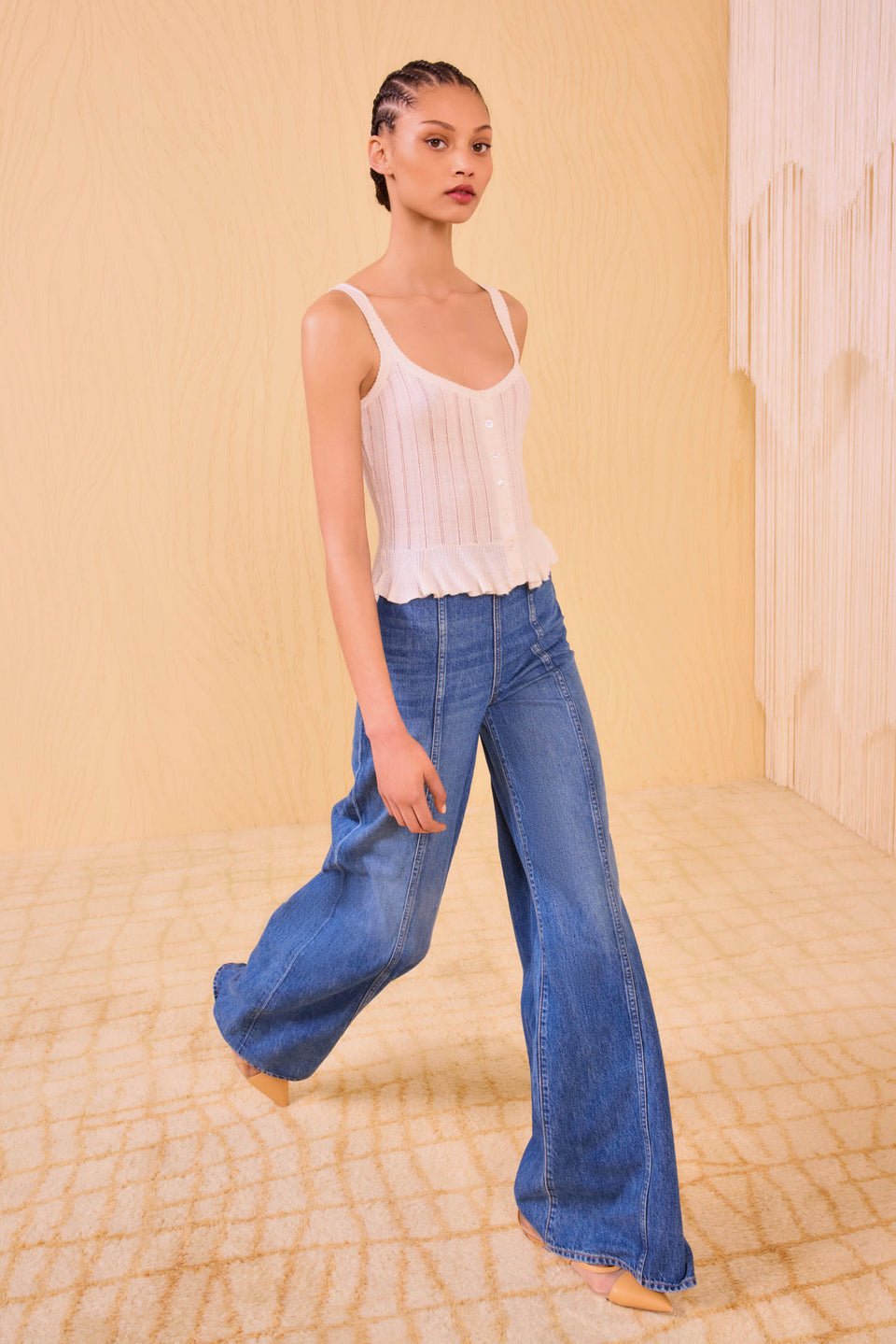 Callie Knit Camisole - Pristine