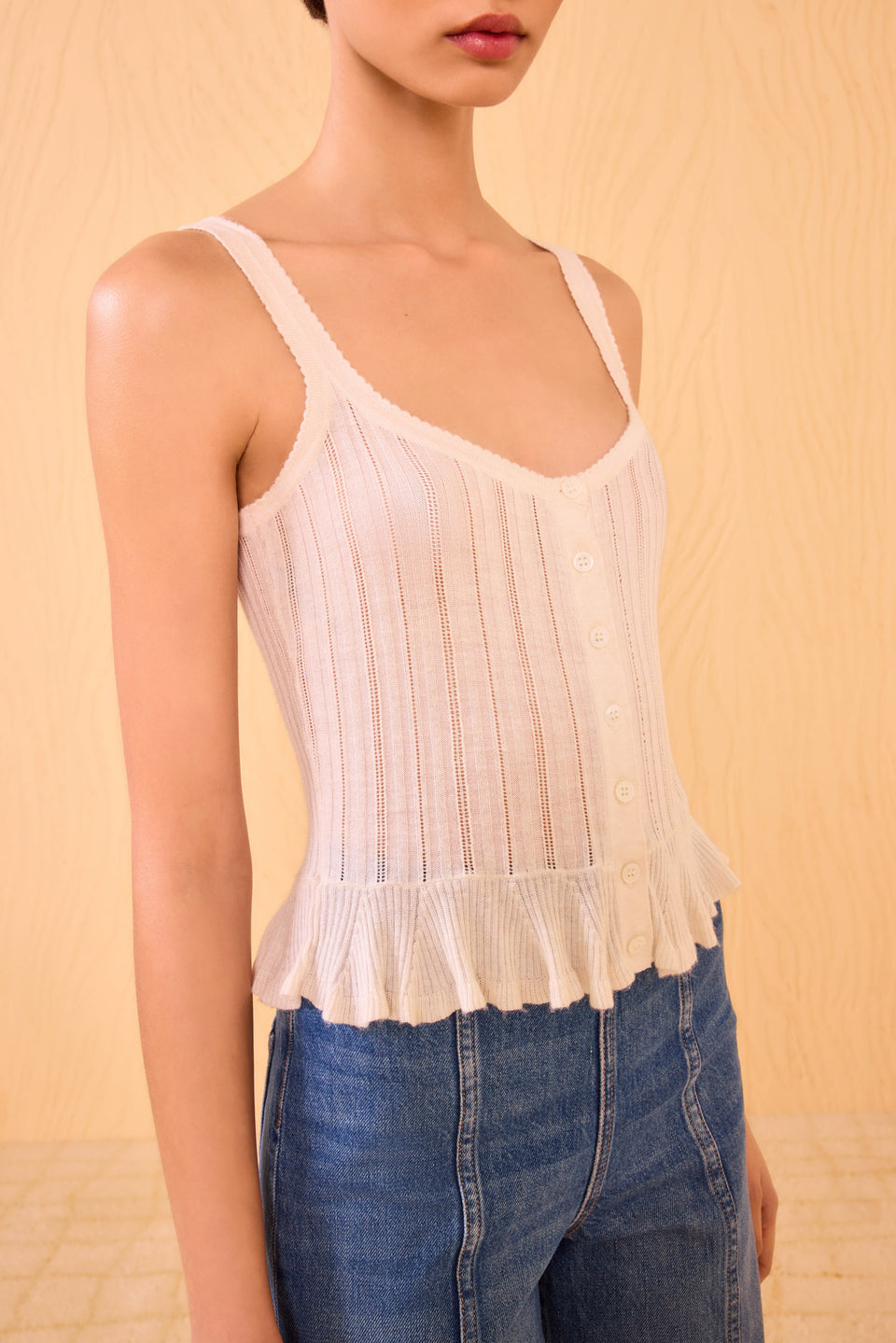 Callie Knit Camisole - Pristine