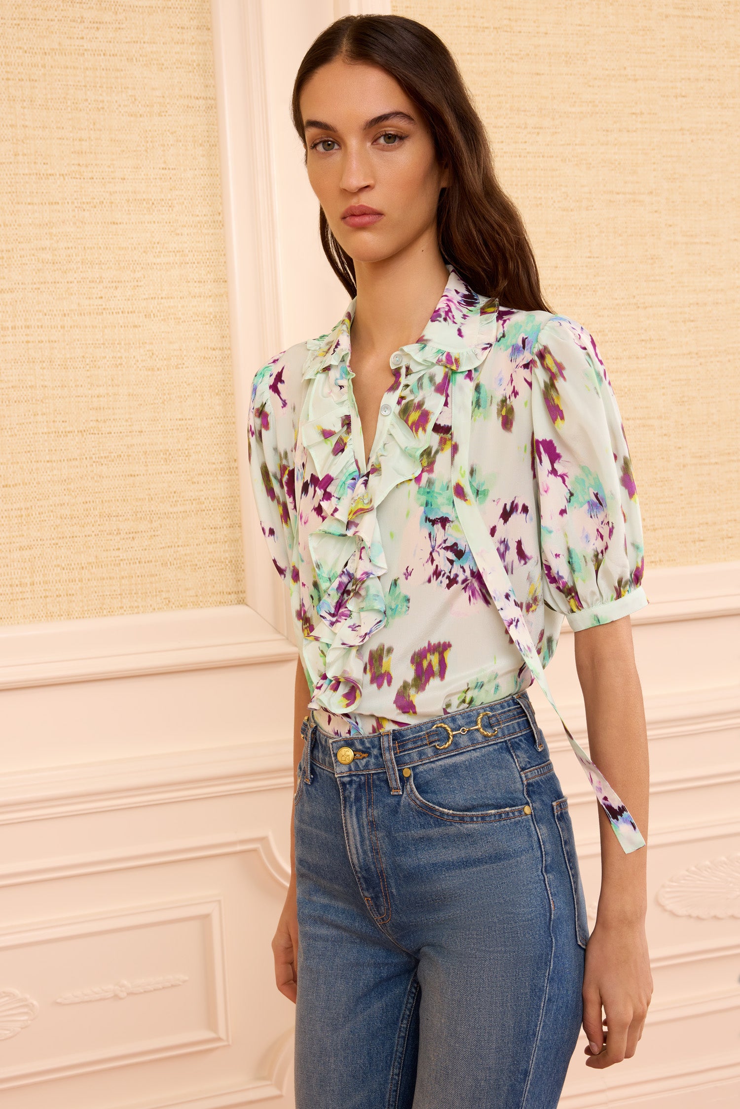 Ulla Johnson Camellia Silk Top - Oasis