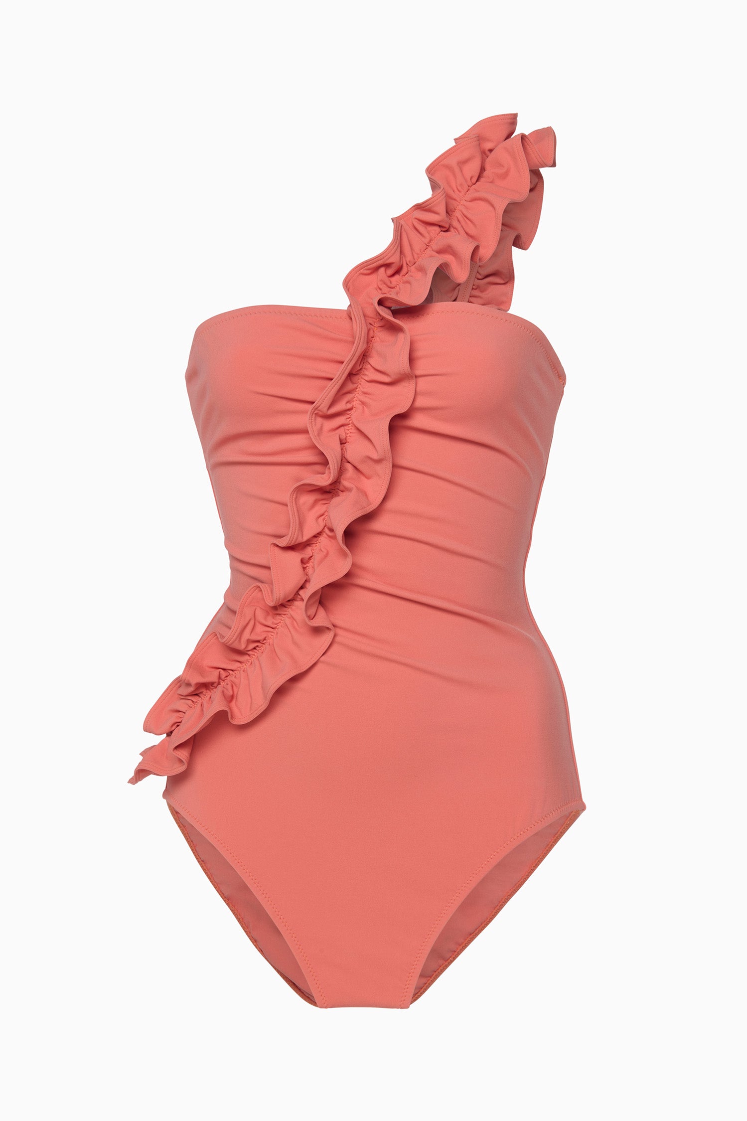 Ulla Johnson Capri One Shoulder Maillot - Coral
