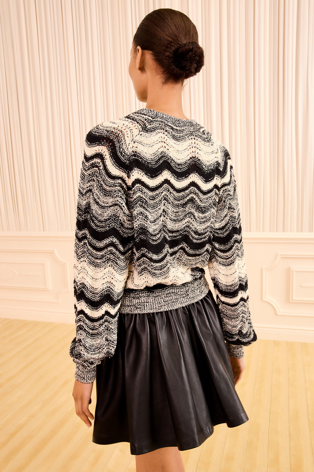 ⁣⁢Carmen pullover in maglia - Noir/Gardenia⁤⁣