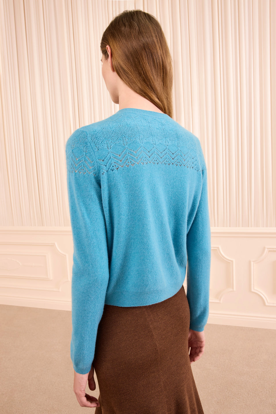 Cassia Cashmere Cardigan - Cerulean