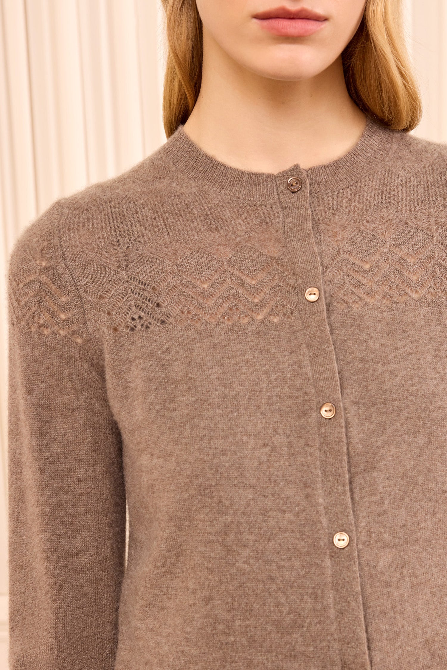 Cassia Cashmere Cardigan - Driftwood