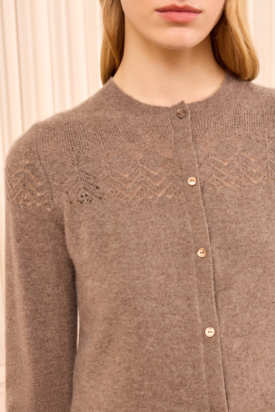 Cassia Cashmere Cardigan - Driftwood
