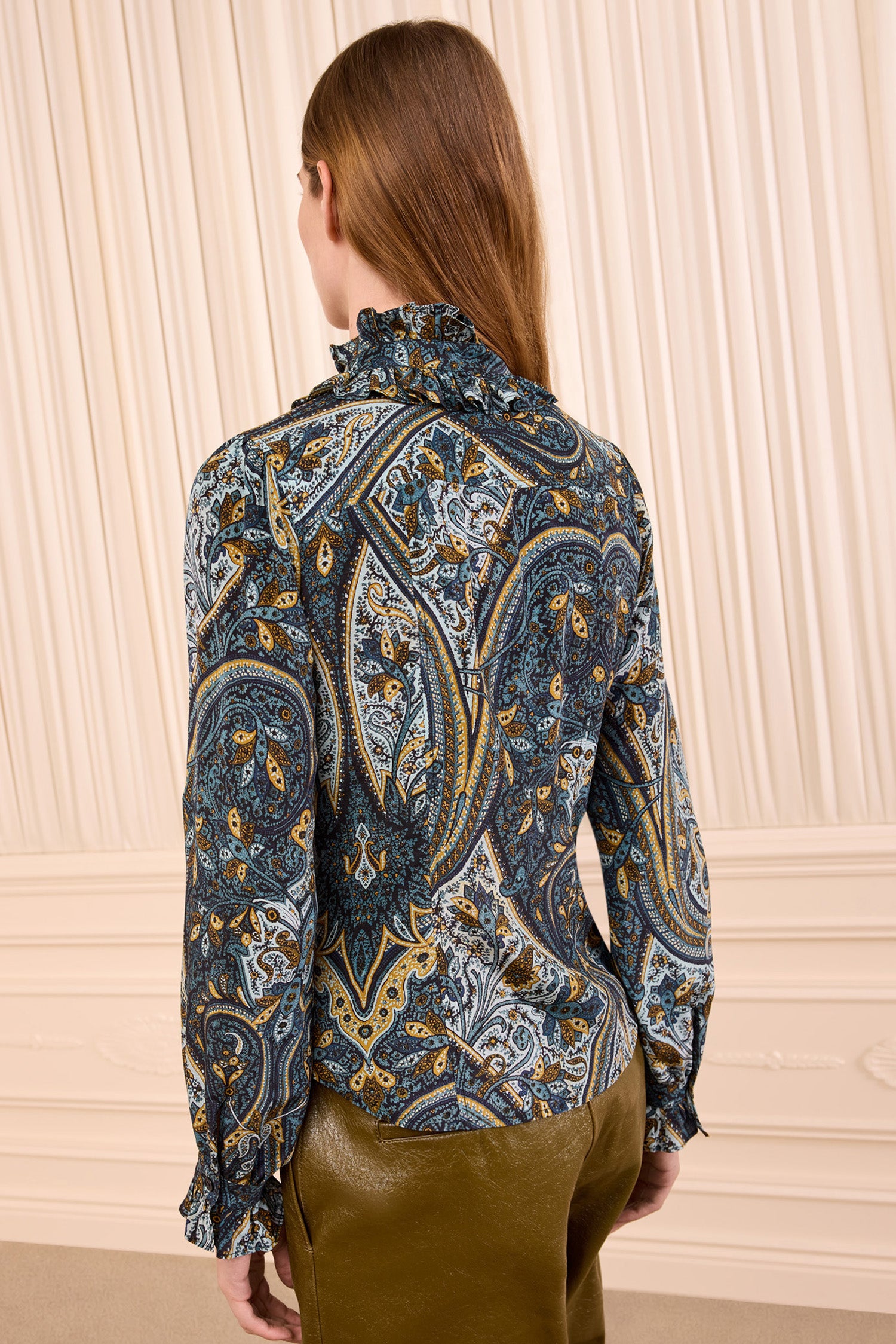 Ulla Johnson Catroux Long Sleeve Silk Blouse - Prussian