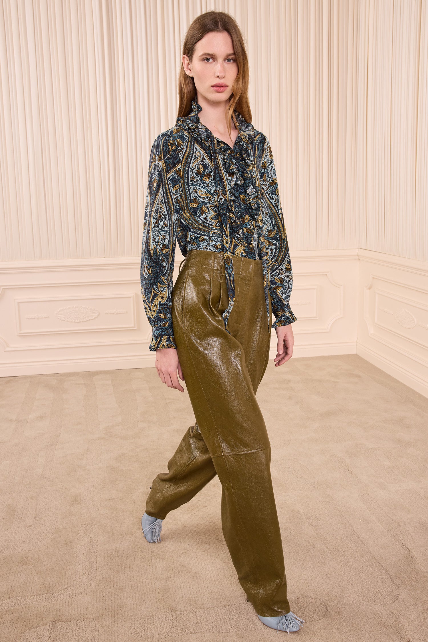 Ulla Johnson Catroux Long Sleeve Silk Blouse - Prussian
