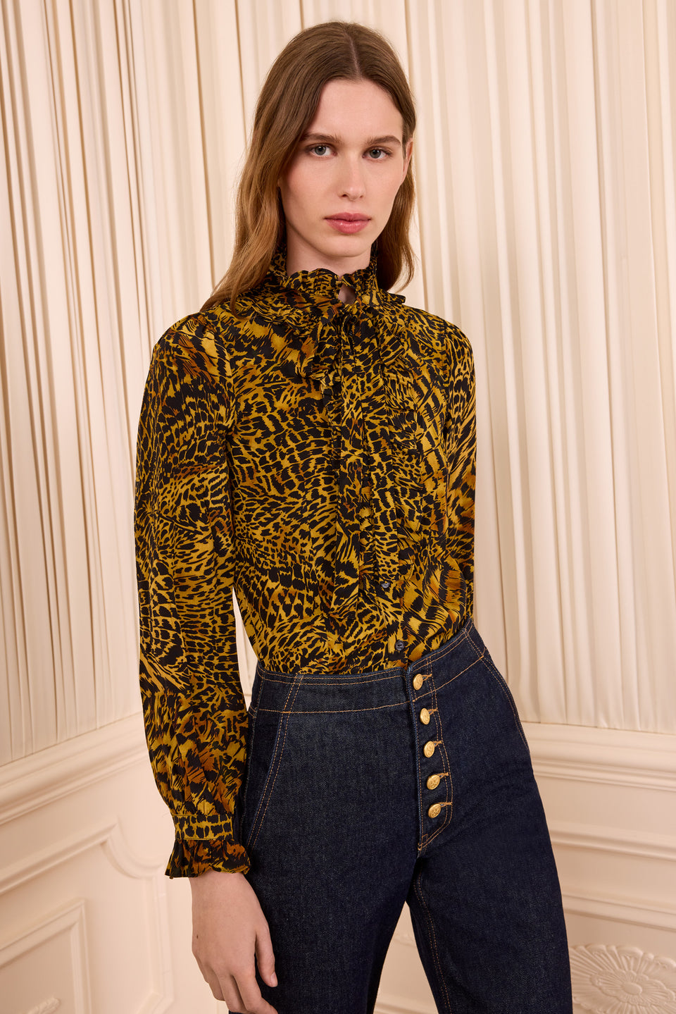 Catroux Long Sleeve Silk Blouse - Wren