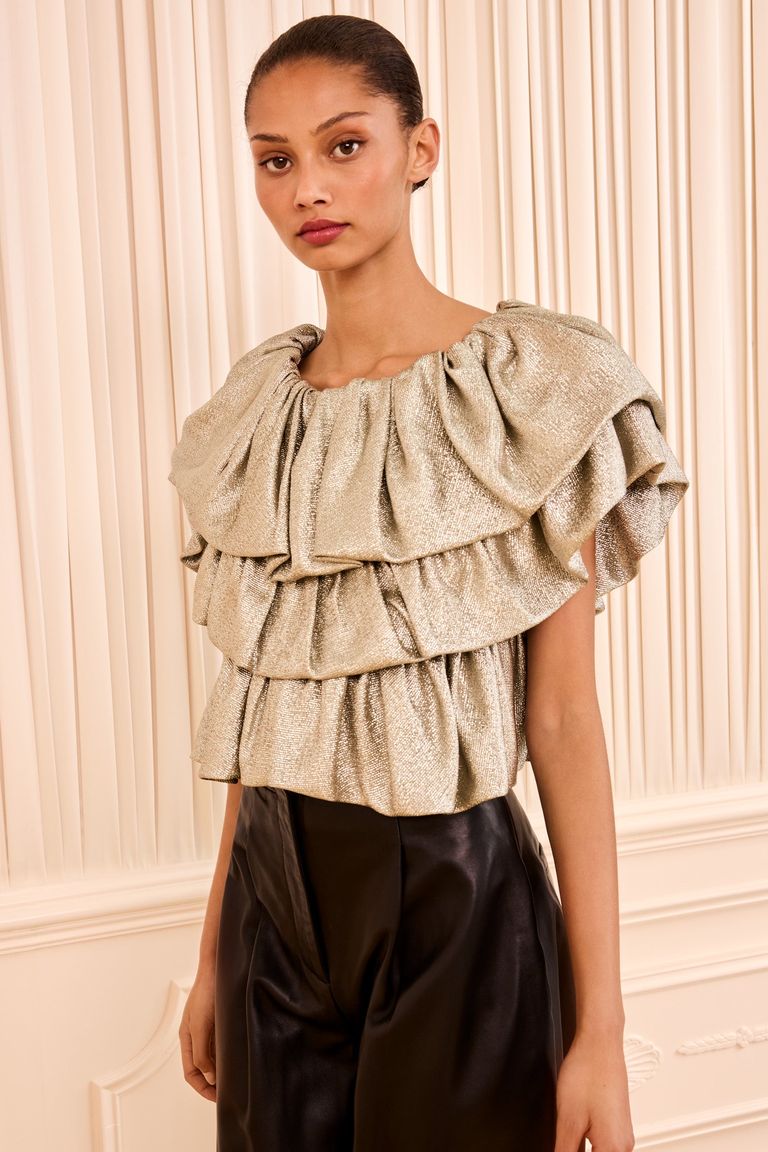 Ulla Johnson Cecile Ruffle Top - Argent