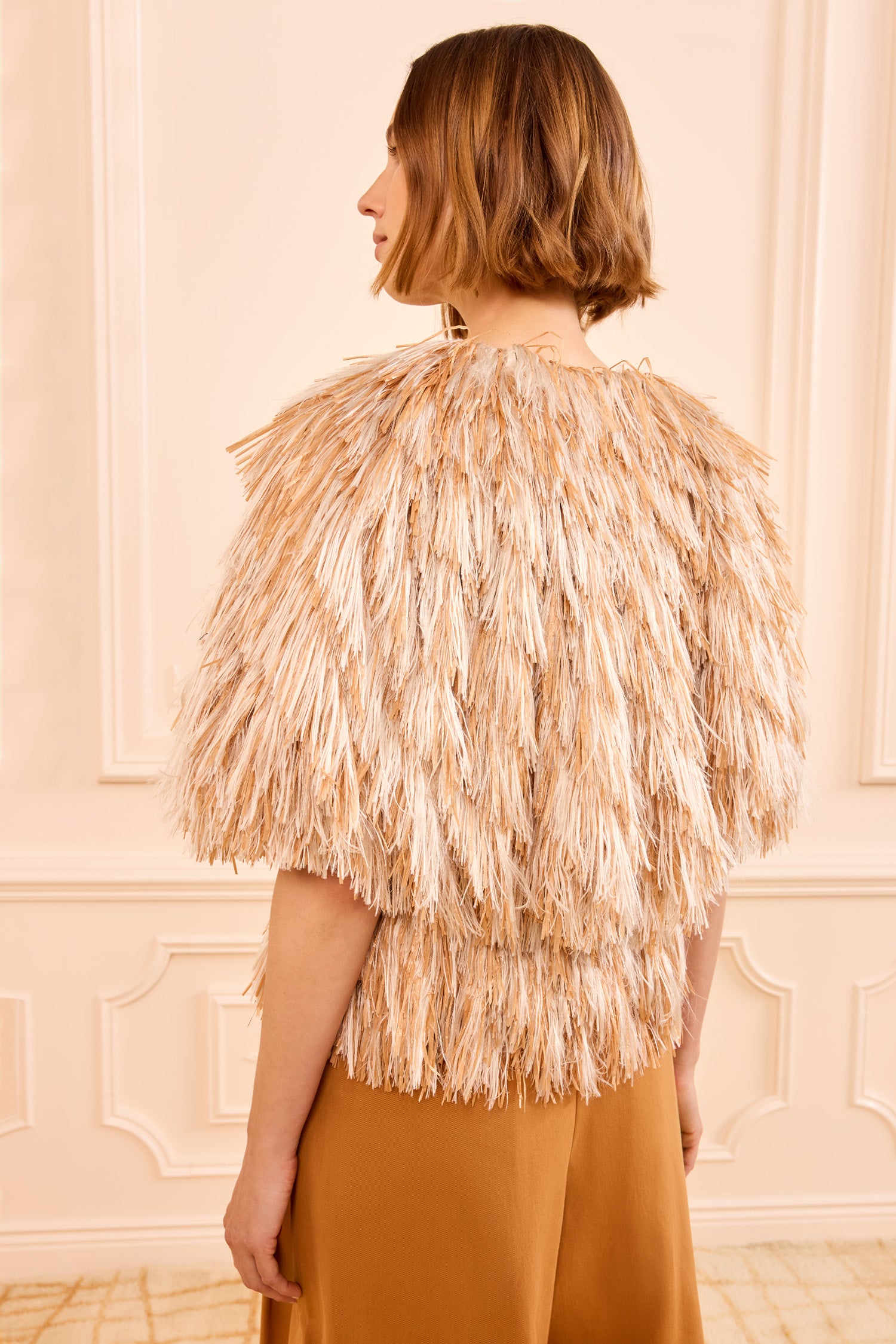 Ulla Johnson Celestia SS Raffia Vest - Sand Dollar