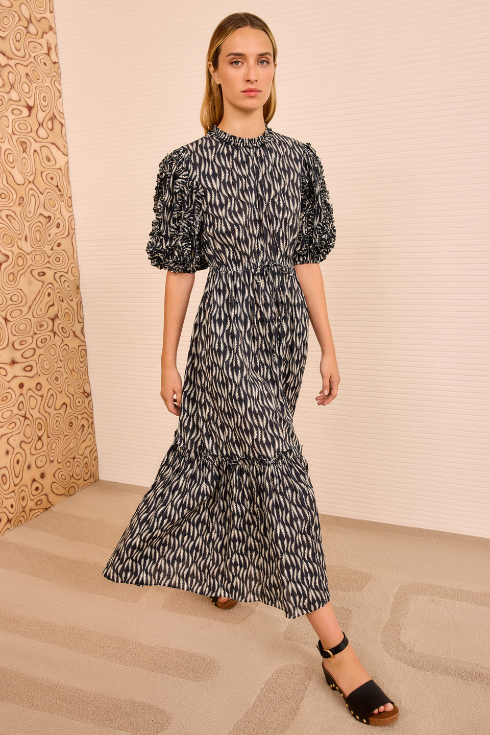 Channary Puff Sleeve Dress - Graphite