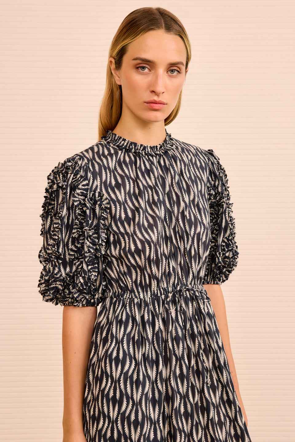 Channary Puff Sleeve Dress - Graphite