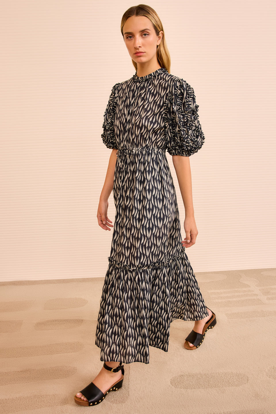 Channary Puff Sleeve Dress - Graphite