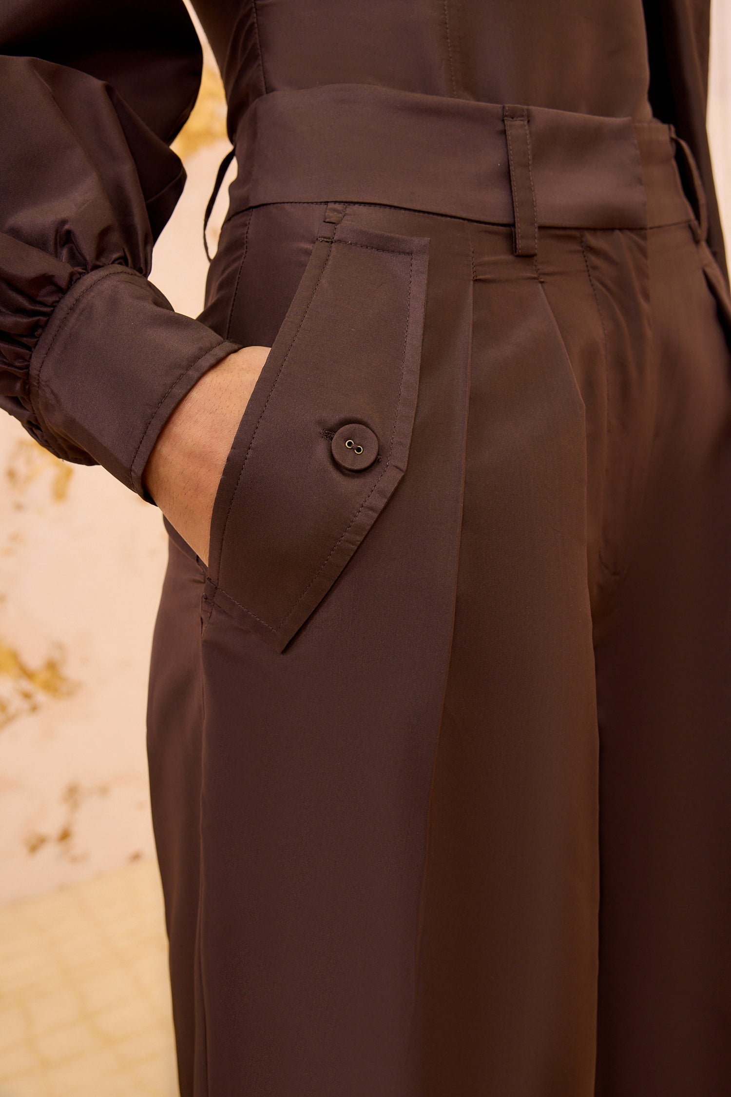 Charlie Silk High Waist Wide Leg Pant - Sequoia